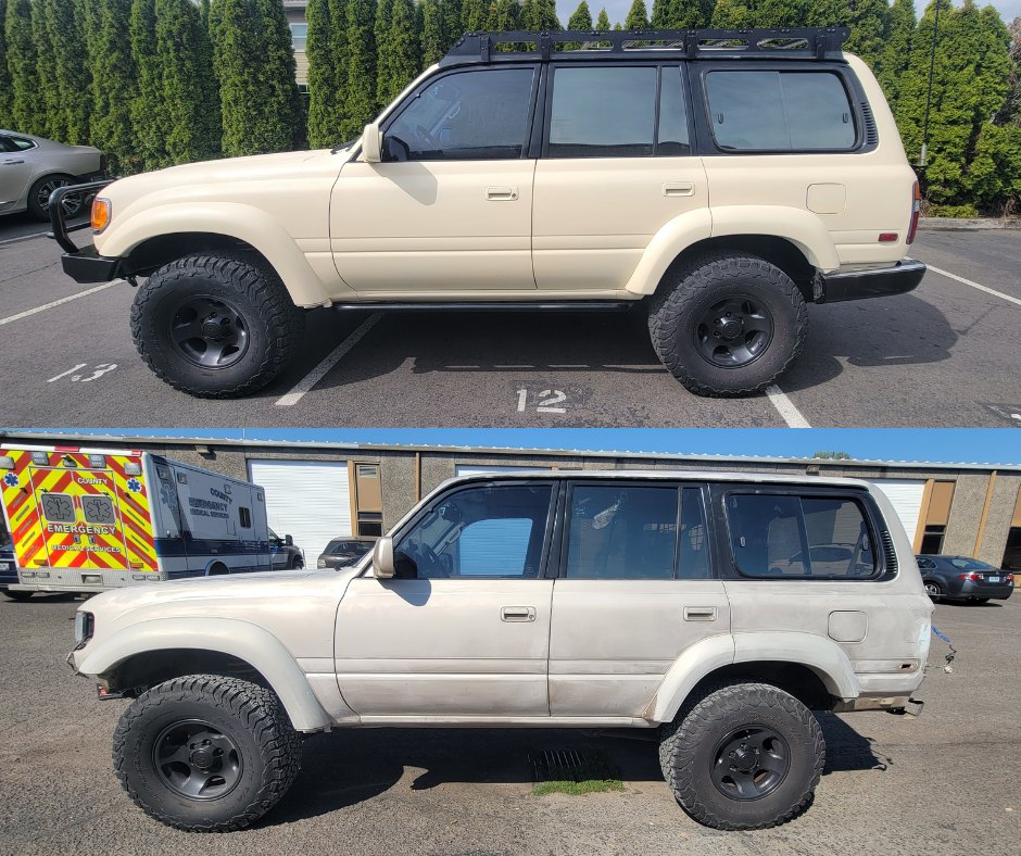 Before and after collision repair at Carheart Auto Tech & Collision in Hillsboro, OR