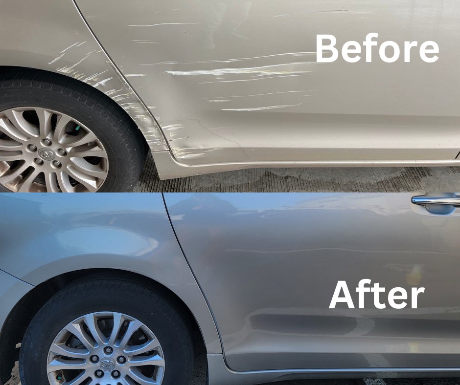 Before and after collision repair at Carheart Auto Tech & Collision in Hillsboro, OR
